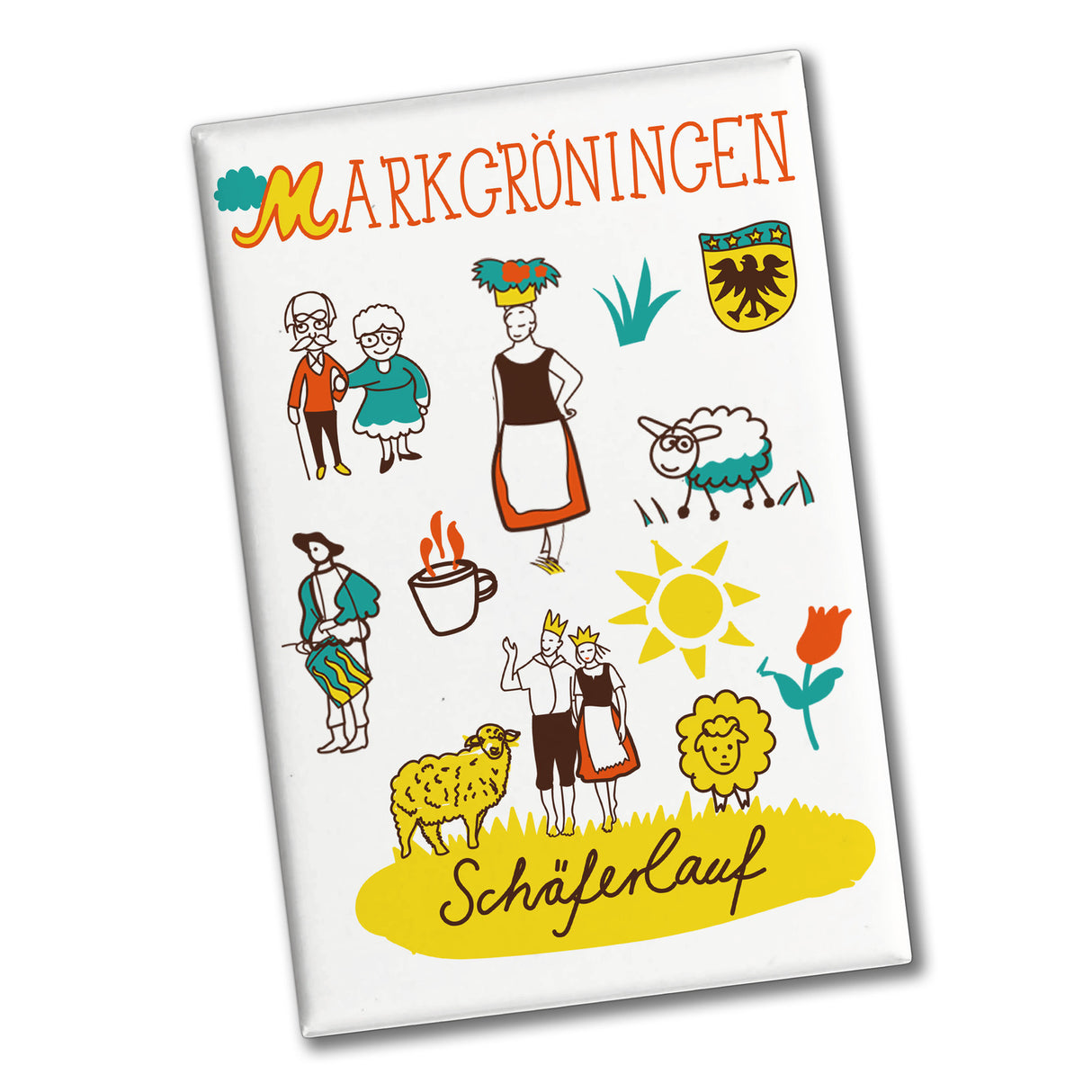 Markgröningen Wimmelbild Souvenir Souvenir Magnet - Schäferlauf