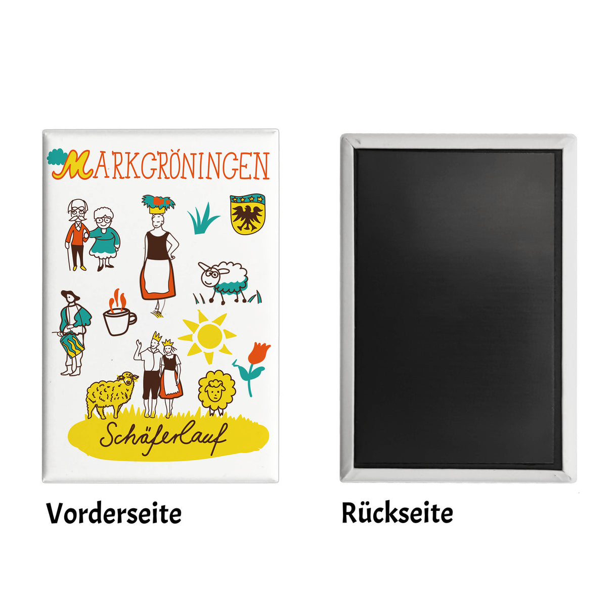Markgröningen Wimmelbild Souvenir Souvenir Magnet - Schäferlauf