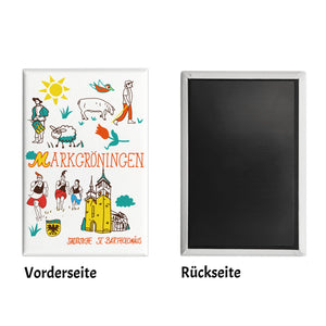 Markgröningen Wimmelbild Souvenir Souvenir Magnet - St. Bartholomäus Kirche