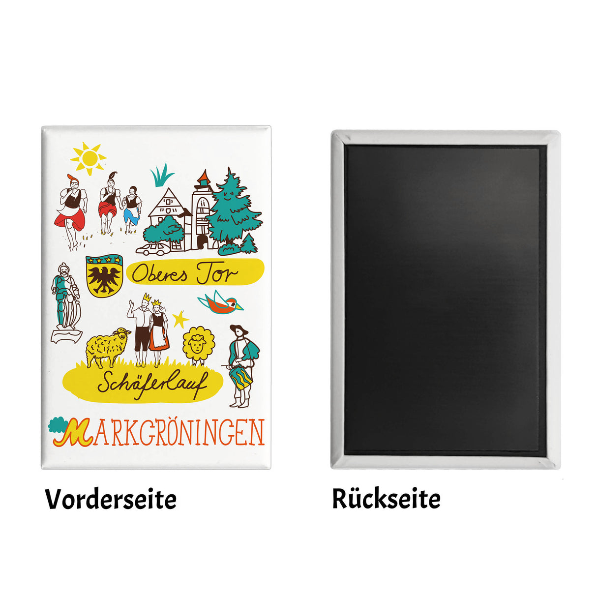 Markgröningen Wimmelbild Souvenir Souvenir Magnet - Oberes Tor