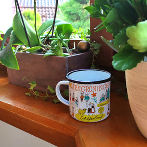 Markgröningen Wimmelbild Emaille Tasse