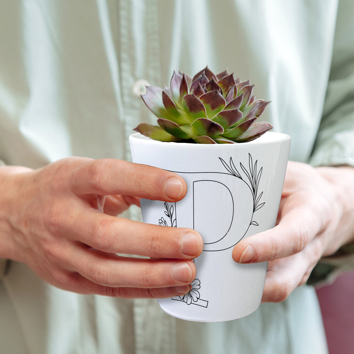 Floral Buchstabe P Blumentopf zum Ausmalen für Kunstliebhaber