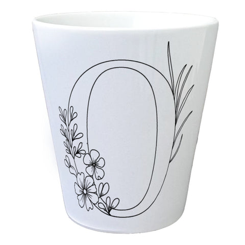 Floral Buchstabe O Blumentopf zum Ausmalen für Kunstliebhaber