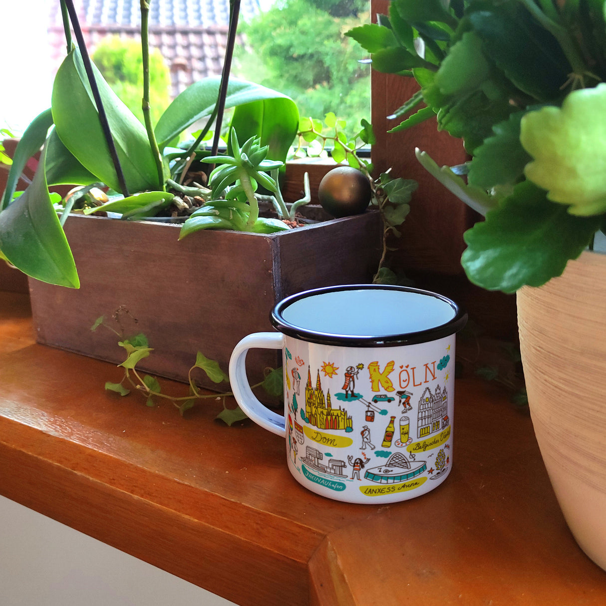 Köln Wimmelbild Emaille Tasse