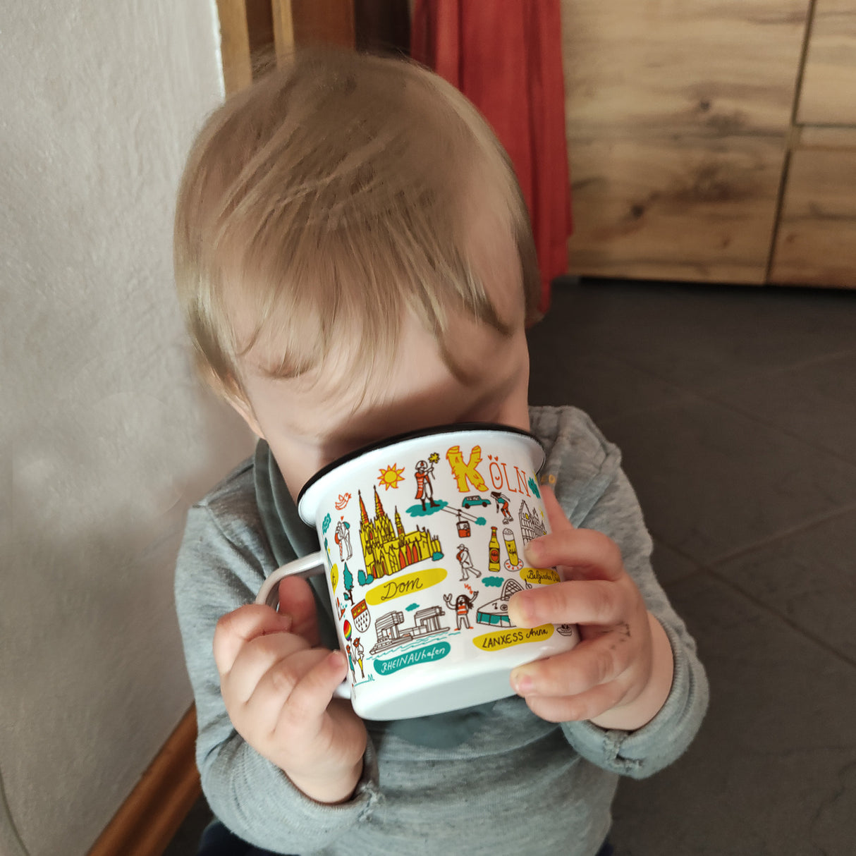 Köln Wimmelbild Emaille Tasse