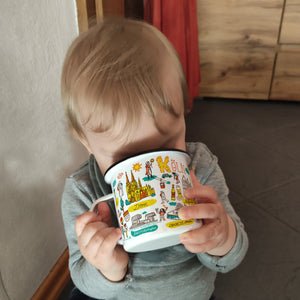 Köln Wimmelbild Emaille Tasse