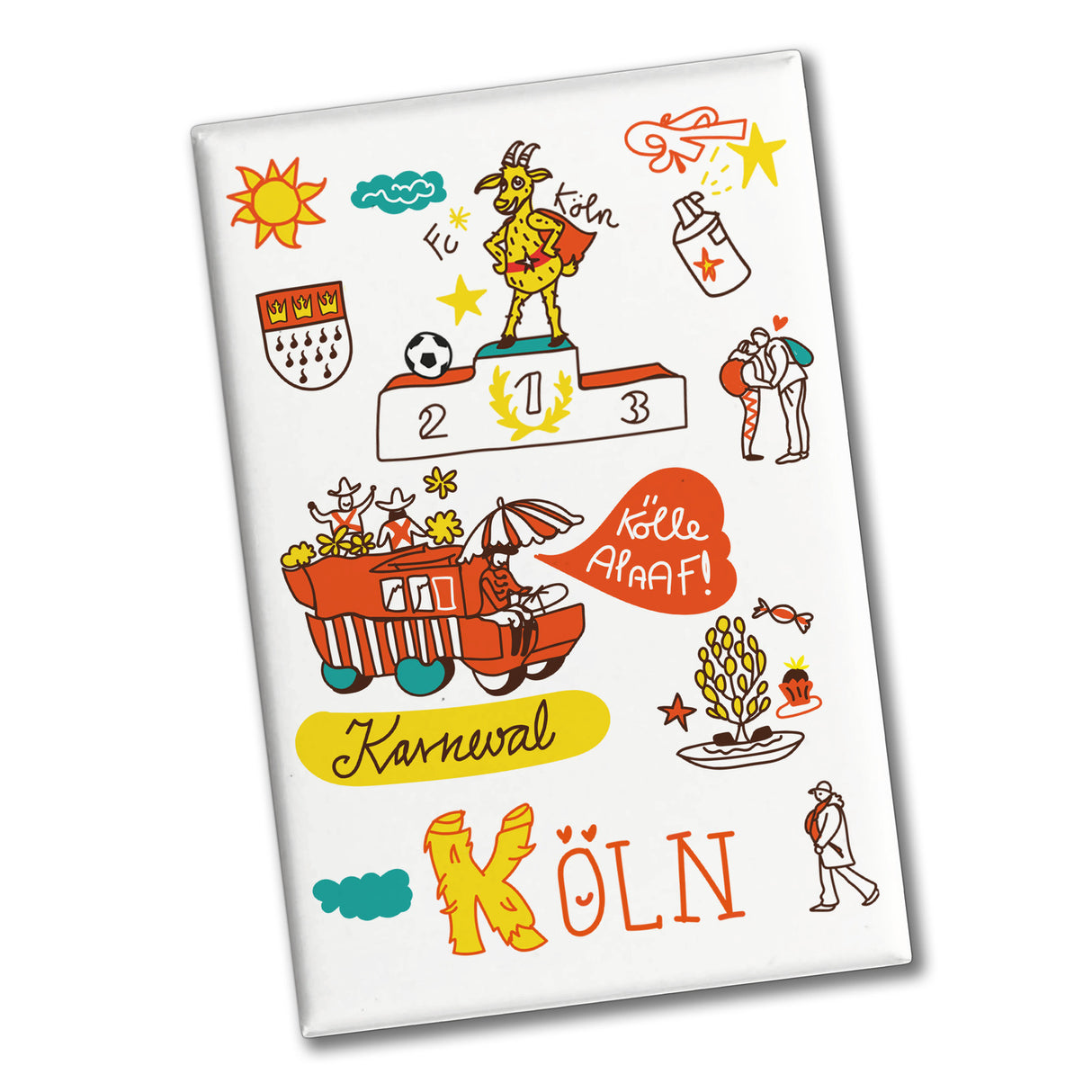 Köln Wimmelbild Souvenir Magnet - Kölle Alaaf!