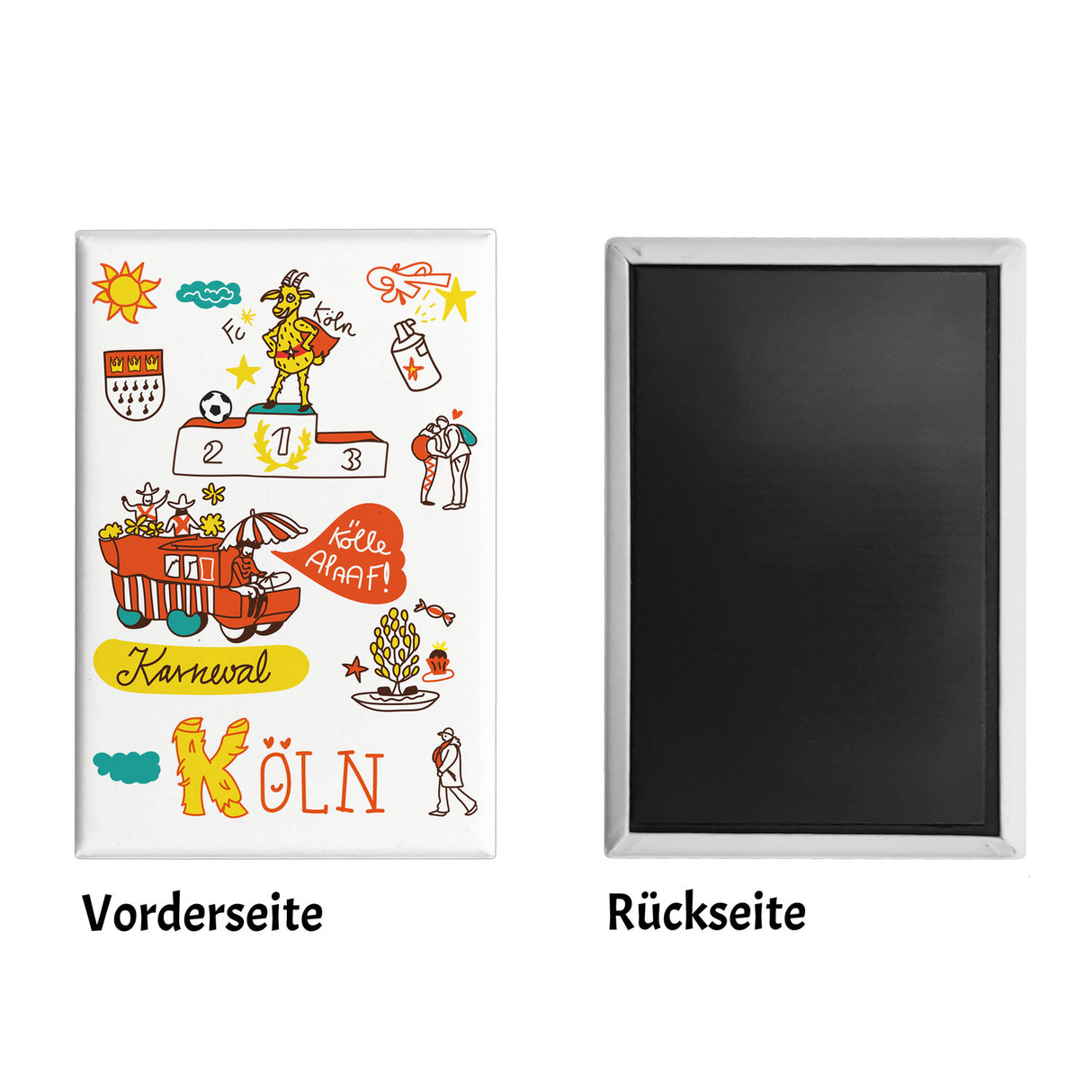 Köln Wimmelbild Souvenir Magnet - Kölle Alaaf!