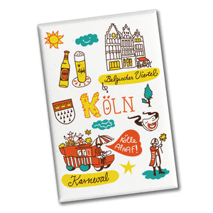 Köln Wimmelbild Souvenir Magnet - Belgisches Viertel