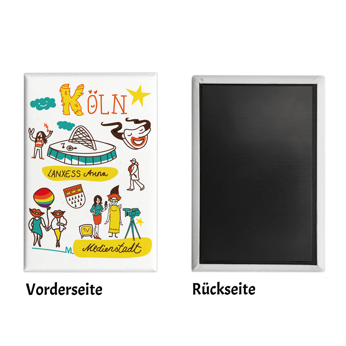 Köln Wimmelbild Souvenir Magnet - Medienstadt