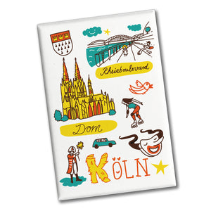 Köln Wimmelbild Souvenir Magnet - Dom