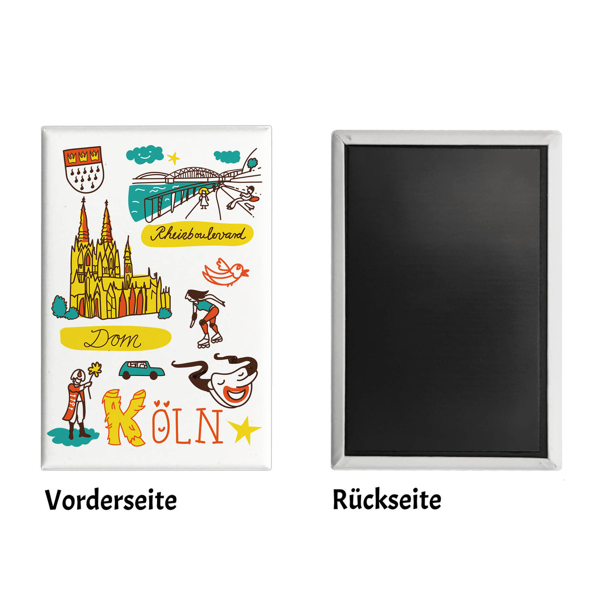 Köln Wimmelbild Souvenir Magnet - Dom
