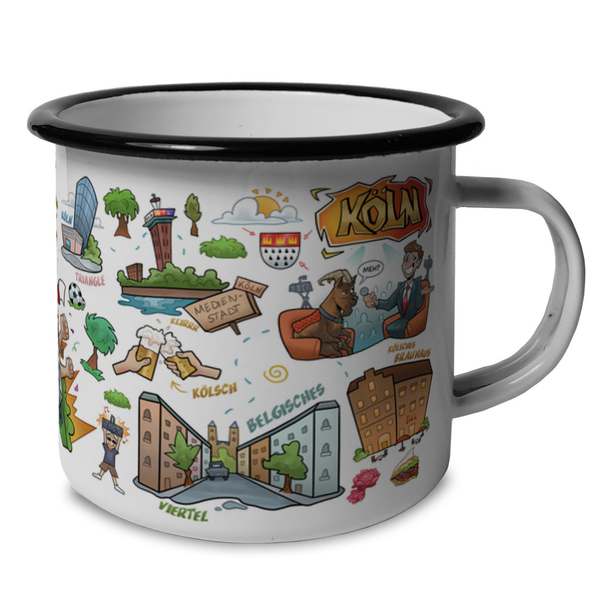 Köln Pop Art Comic Emaille Tasse