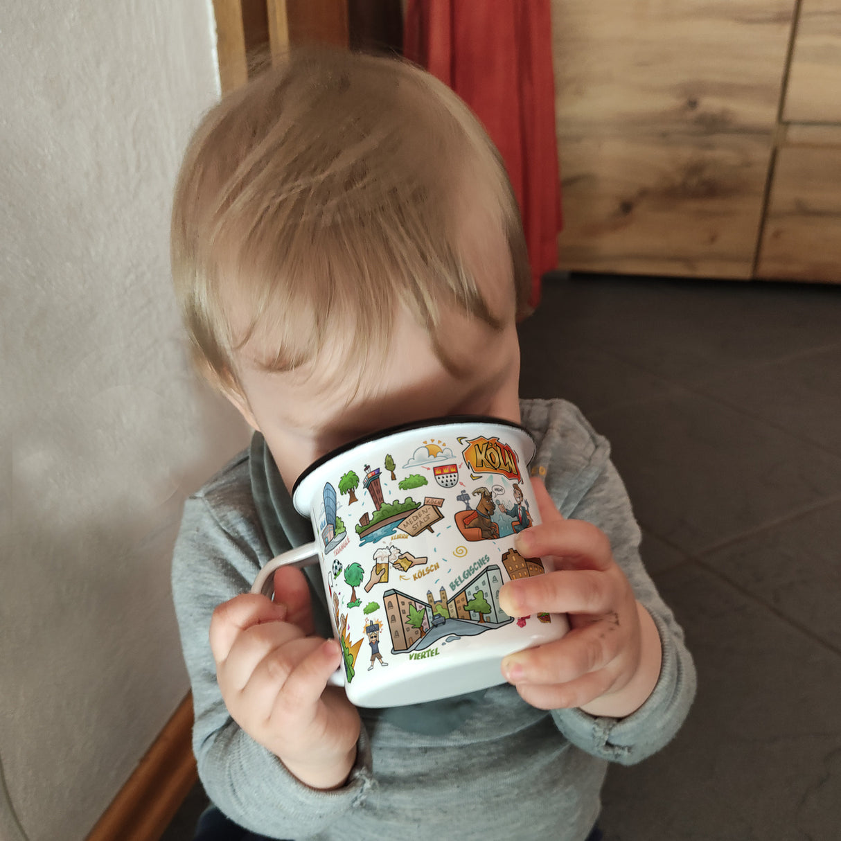 Köln Pop Art Comic Emaille Tasse