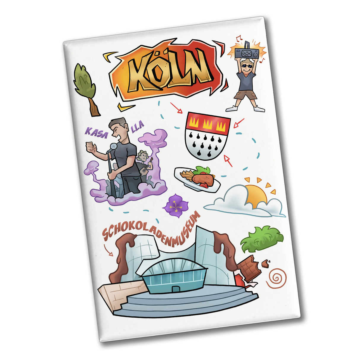 Köln Pop Art Comic Souvenir Magnet - Schokoladenmuseum