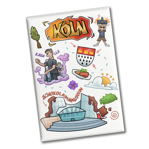 Köln Pop Art Comic Souvenir Magnet - Schokoladenmuseum