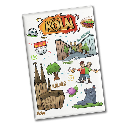 Köln Pop Art Comic Souvenir Magnet - Belgisches Viertel