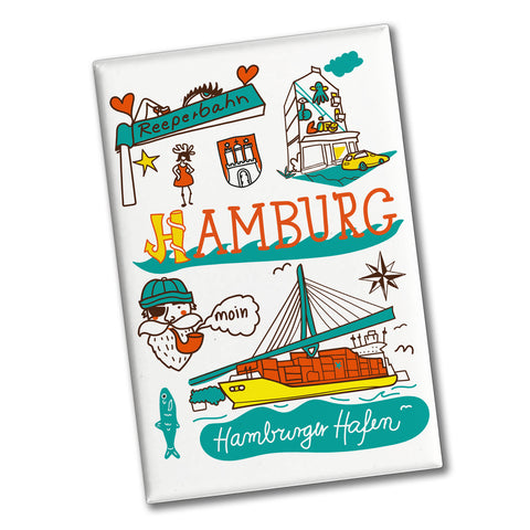 Hamburg Wimmelbild Souvenir Magnet - Reeperbahn