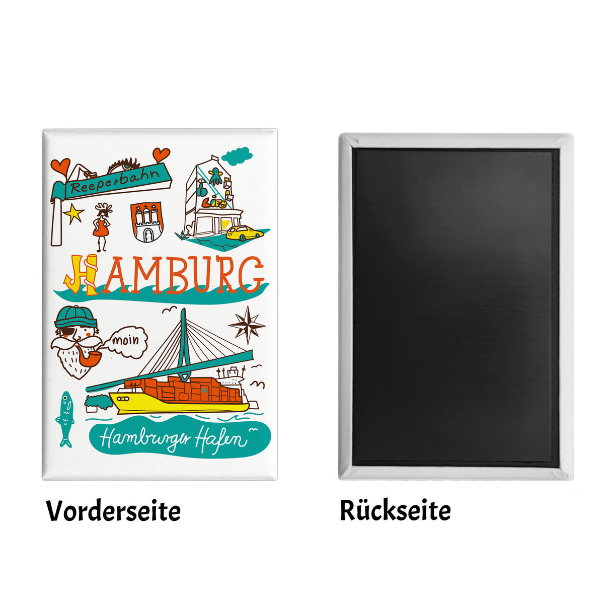 Hamburg Wimmelbild Souvenir Magnet - Reeperbahn