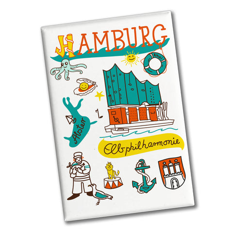Hamburg Wimmelbild Souvenir Magnet - Elbphilharmonie
