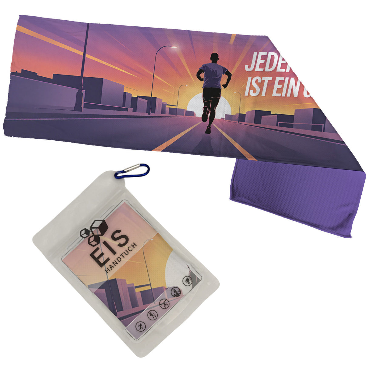 Jeder Lauf ist ein Geschenk Eishandtuch für Jogger