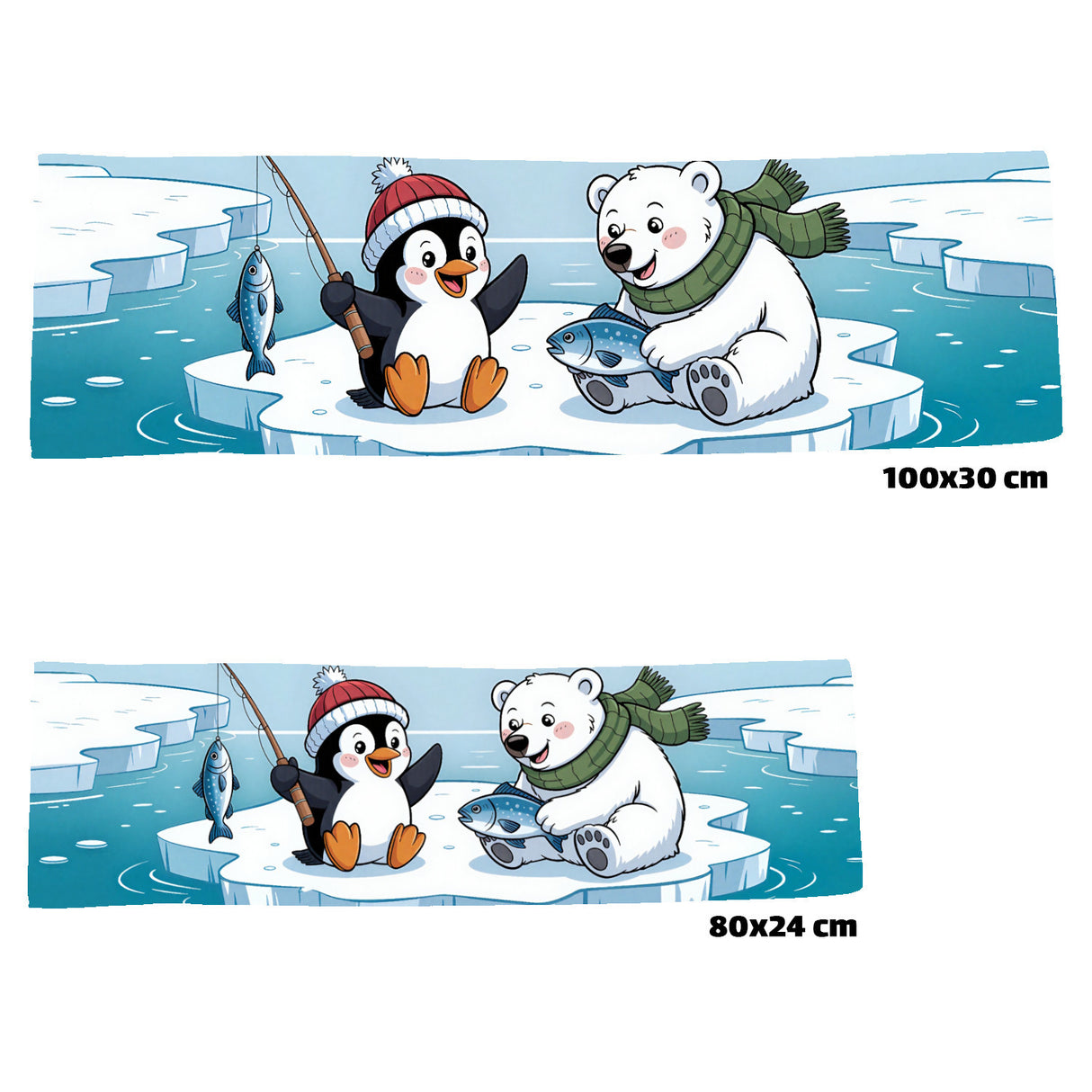 Pinguin und Eisbär Freunde Eishandtuch