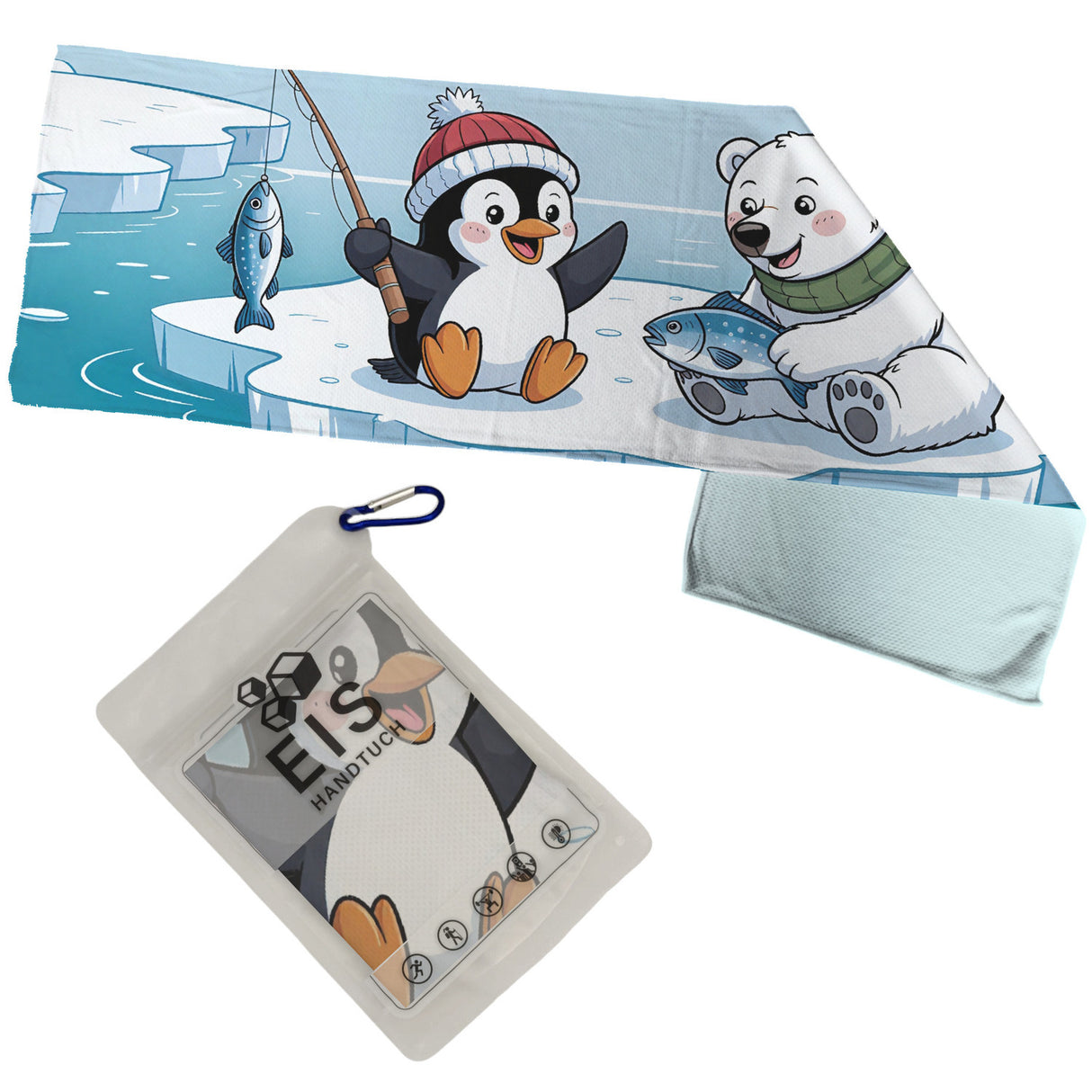 Pinguin und Eisbär Freunde Eishandtuch