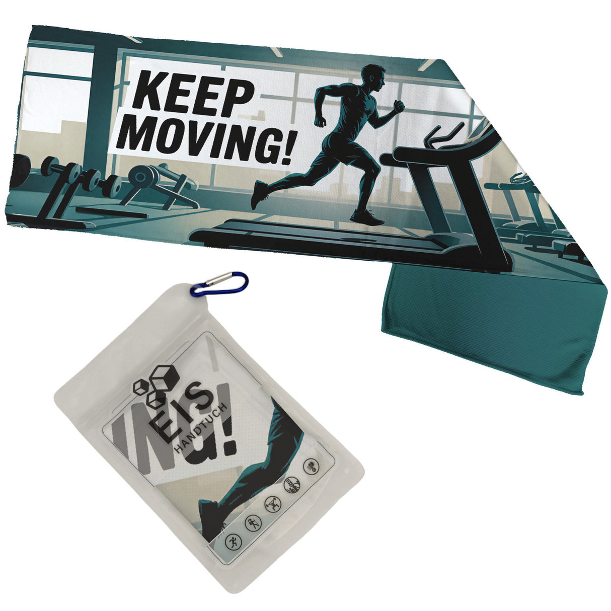 Keep Moving Eishandtuch für Fitnessfans