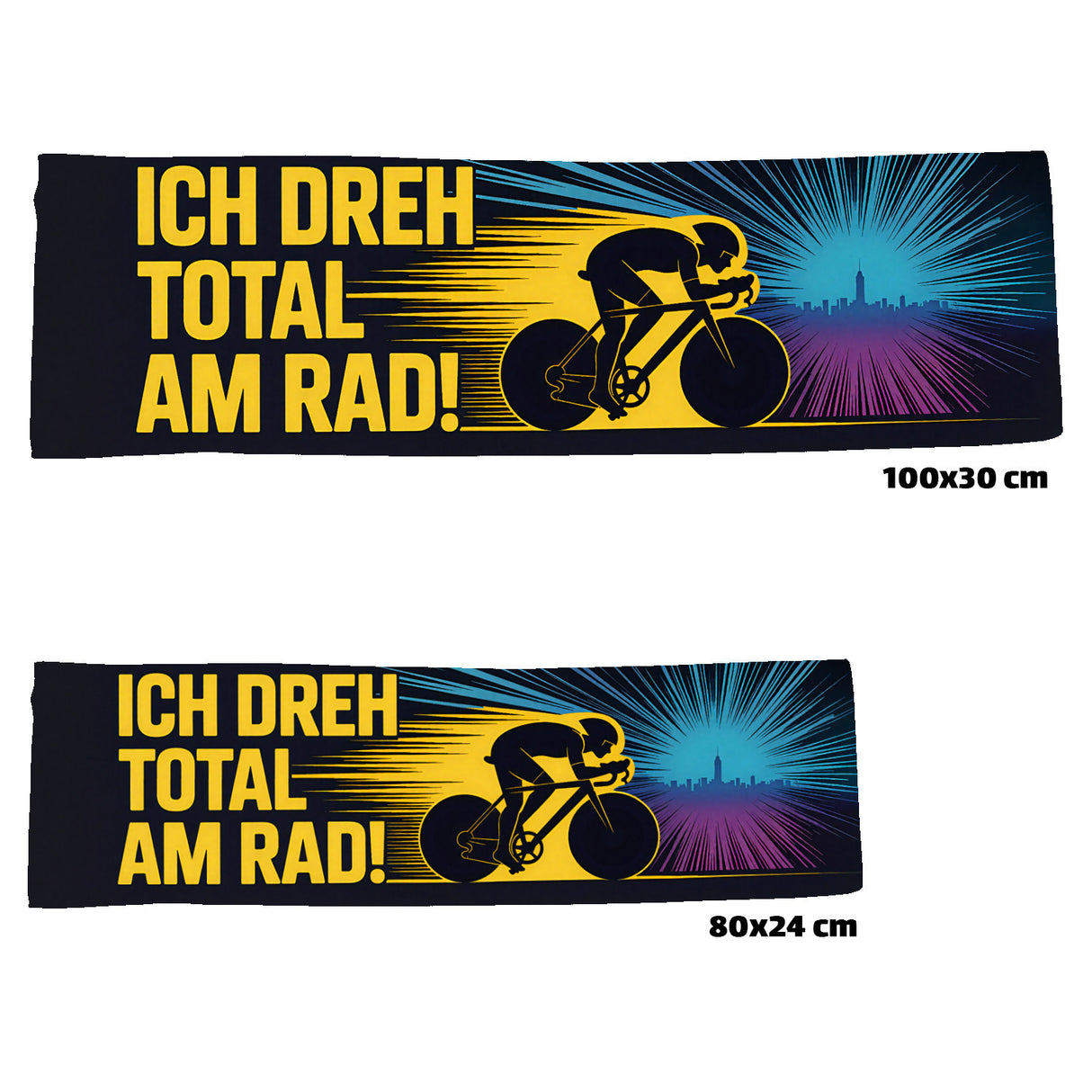 Ich dreh total am Rad! Eishandtuch für Radfahrer