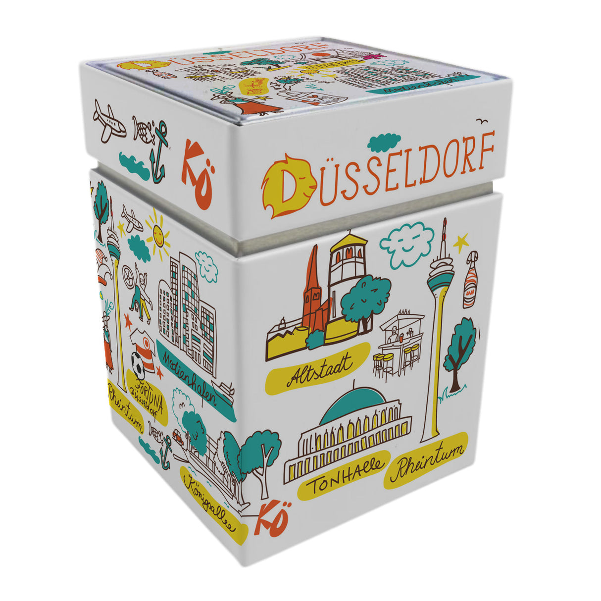 Düsseldorf Wimmelbild Dose mit Stülpdeckel