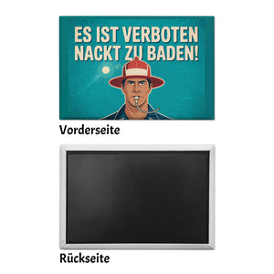 Nackt baden verboten Souvenir Magnet Mann mit Trillerpfeife