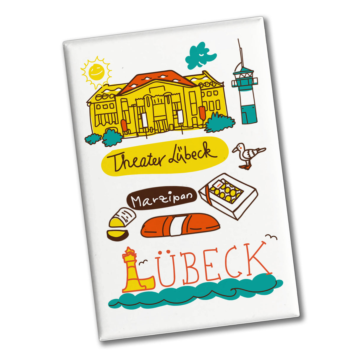 Lübeck Wimmelbild Souvenir Souvenir Magnet - Theater