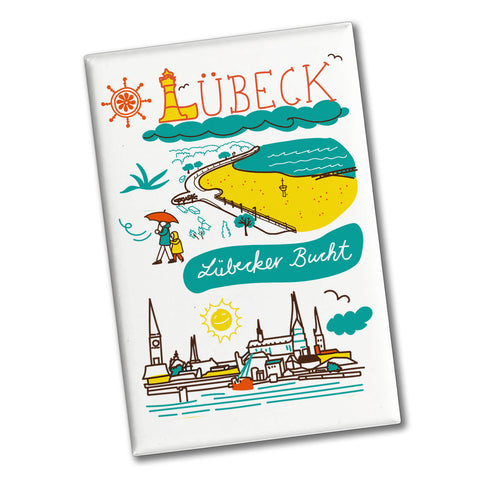 Lübeck Wimmelbild Souvenir Souvenir Magnet - Lübecker Bucht