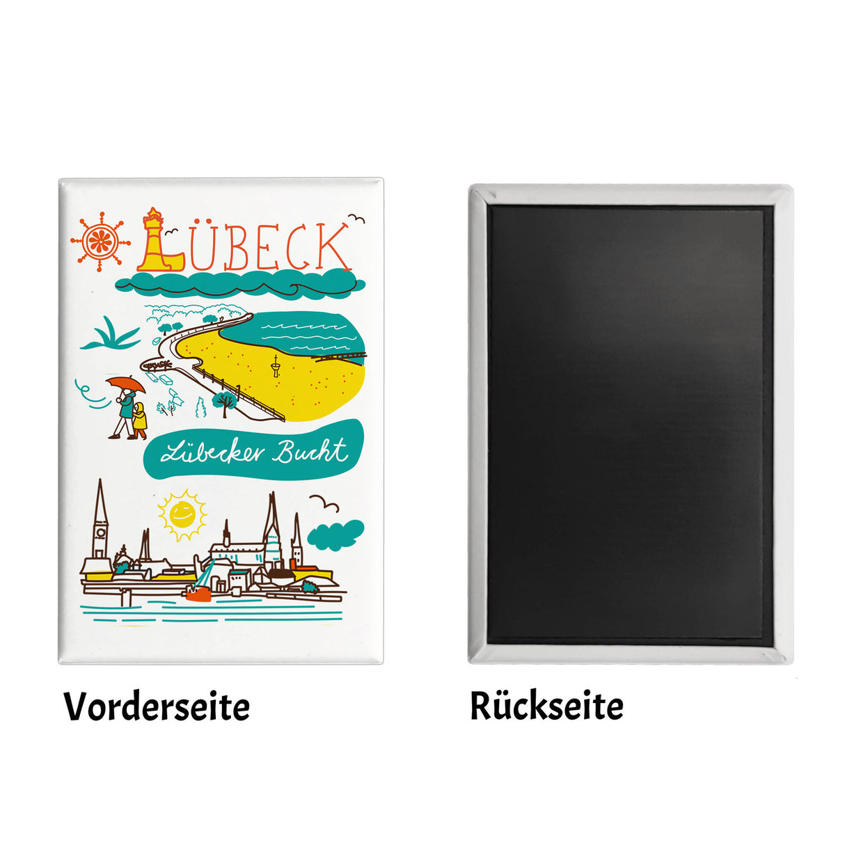 Lübeck Wimmelbild Souvenir Souvenir Magnet - Lübecker Bucht