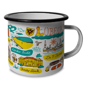 Lübeck Wimmelbild Emaille Tasse