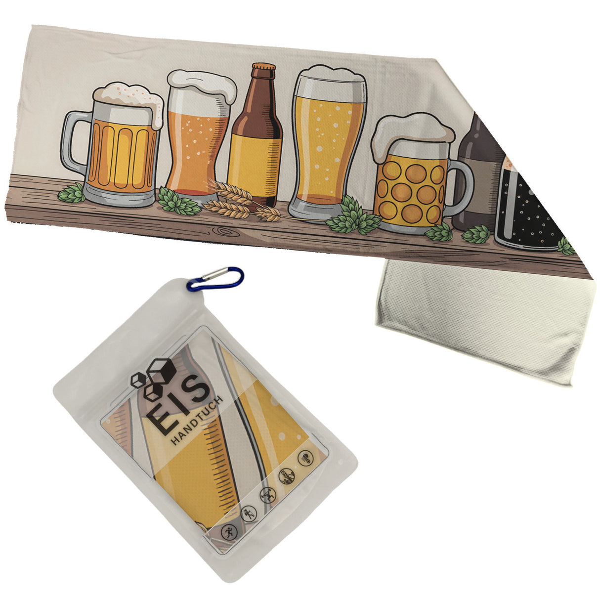 Bier Eishandtuch für Bierliebhaber mit unterschiedlichen Sorten