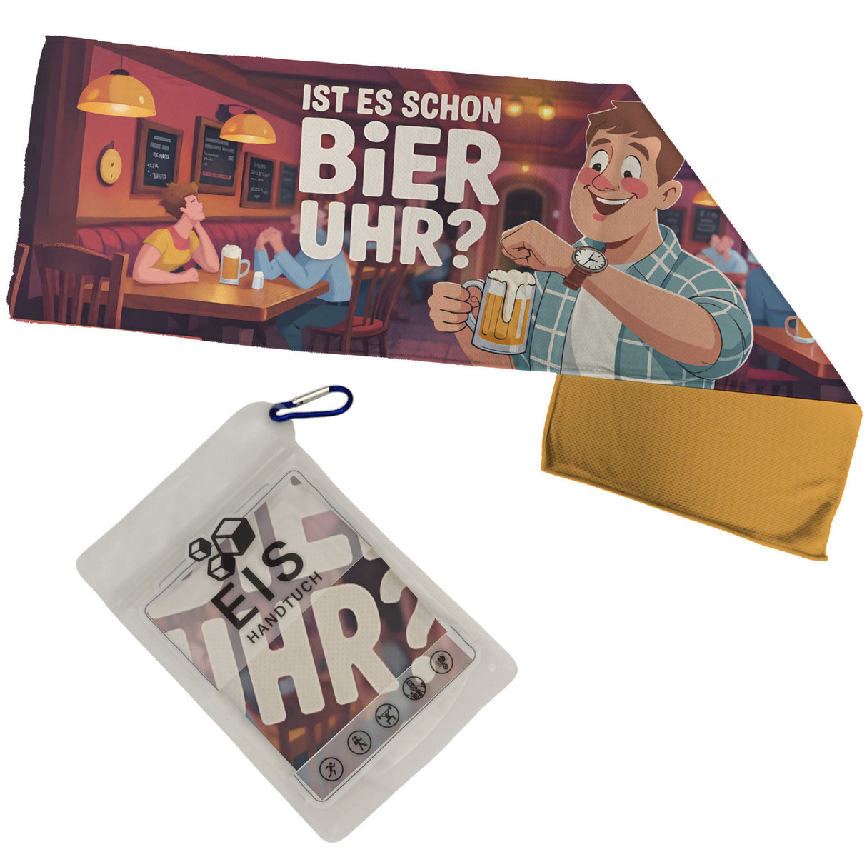 Ist es schon Bier Uhr Eishandtuch