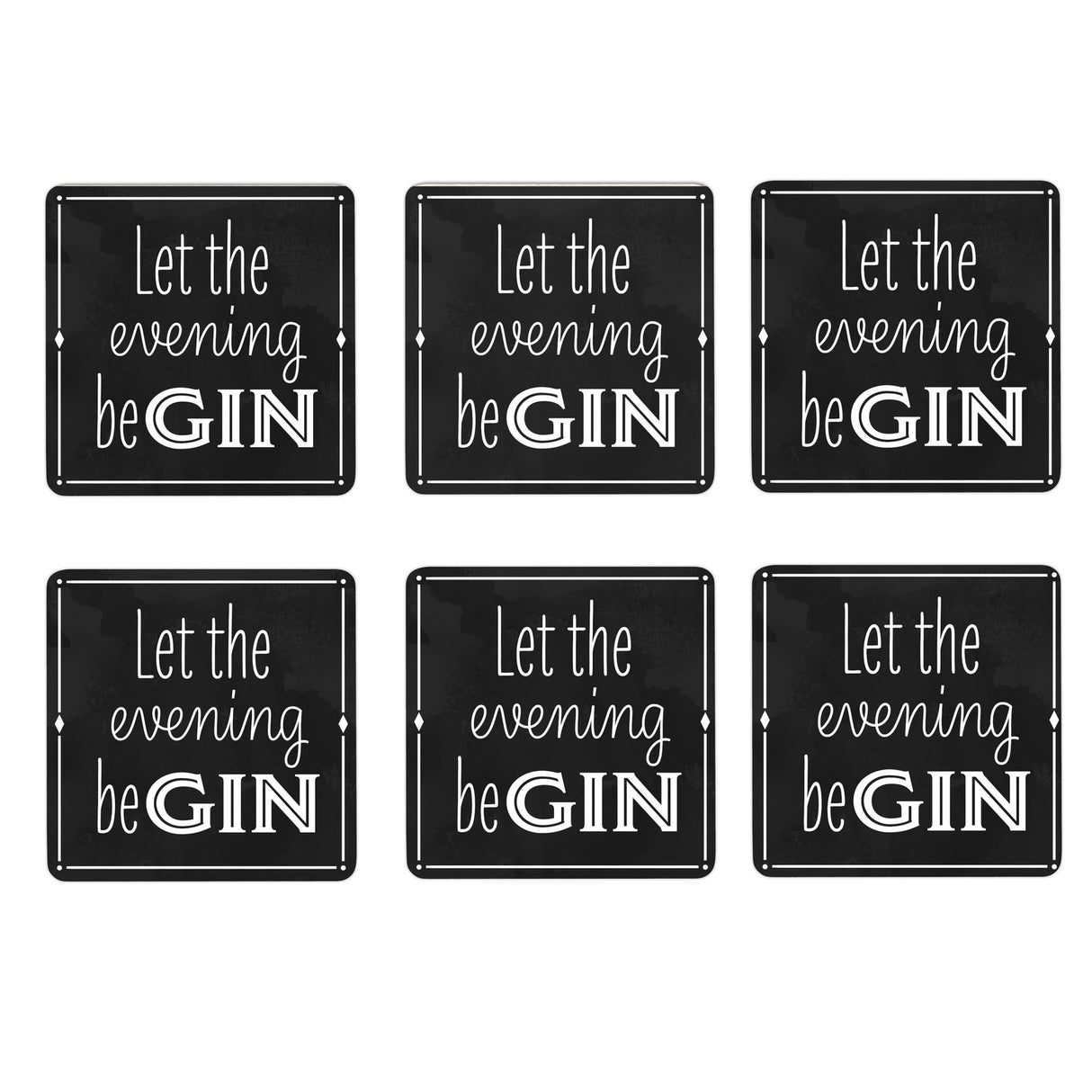 Gin Spruch 6er Set Untersetzer aus Holz für Gin-Liebhaber