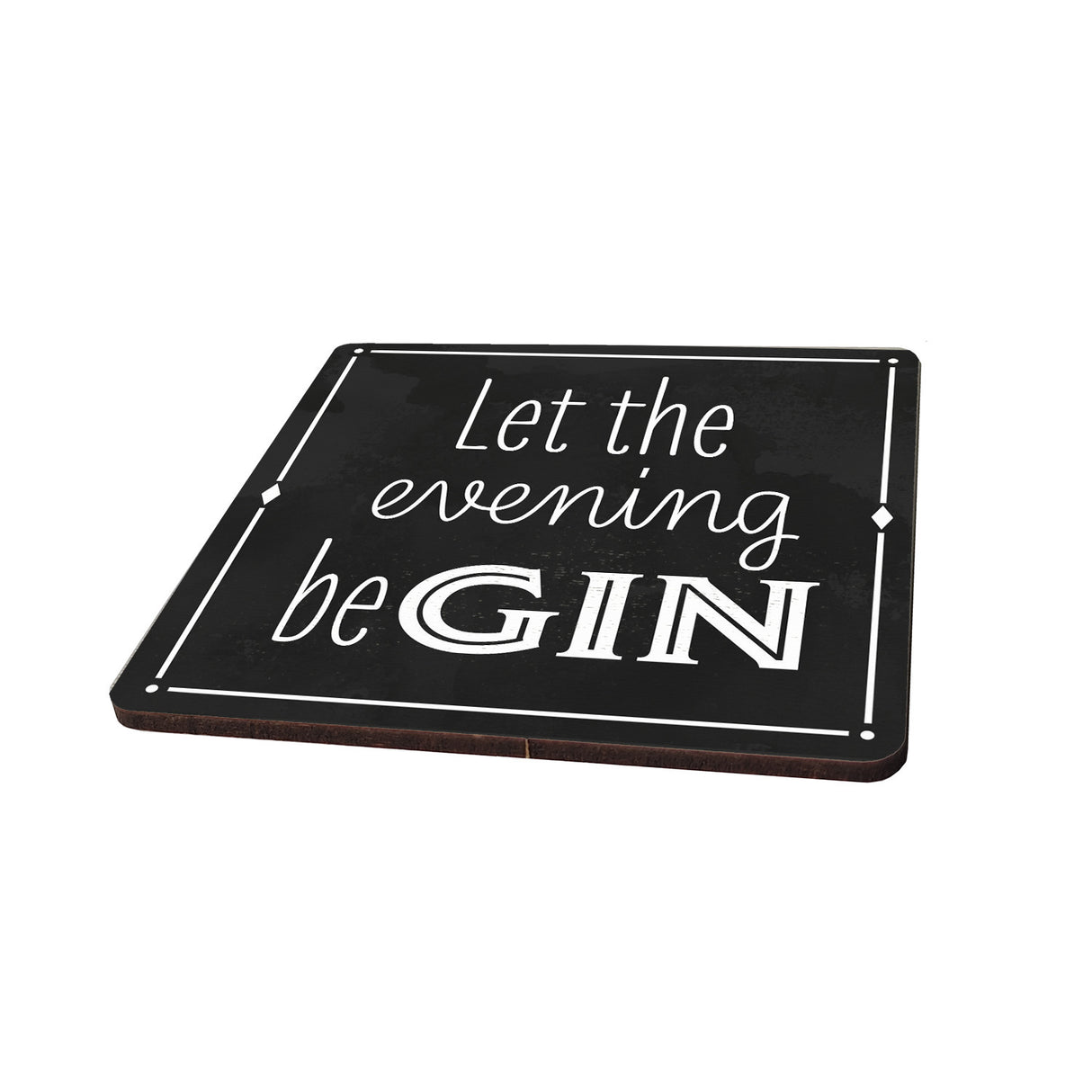Gin Spruch 6er Set Untersetzer aus Holz für Gin-Liebhaber