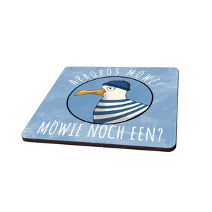 Möwe Humor 6er Set Untersetzer aus Holz mit Spruch