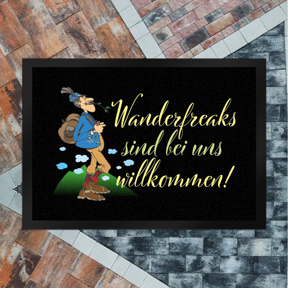 Wanderfreaks sind bei uns willkommen Fußmatte in 35x50 cm