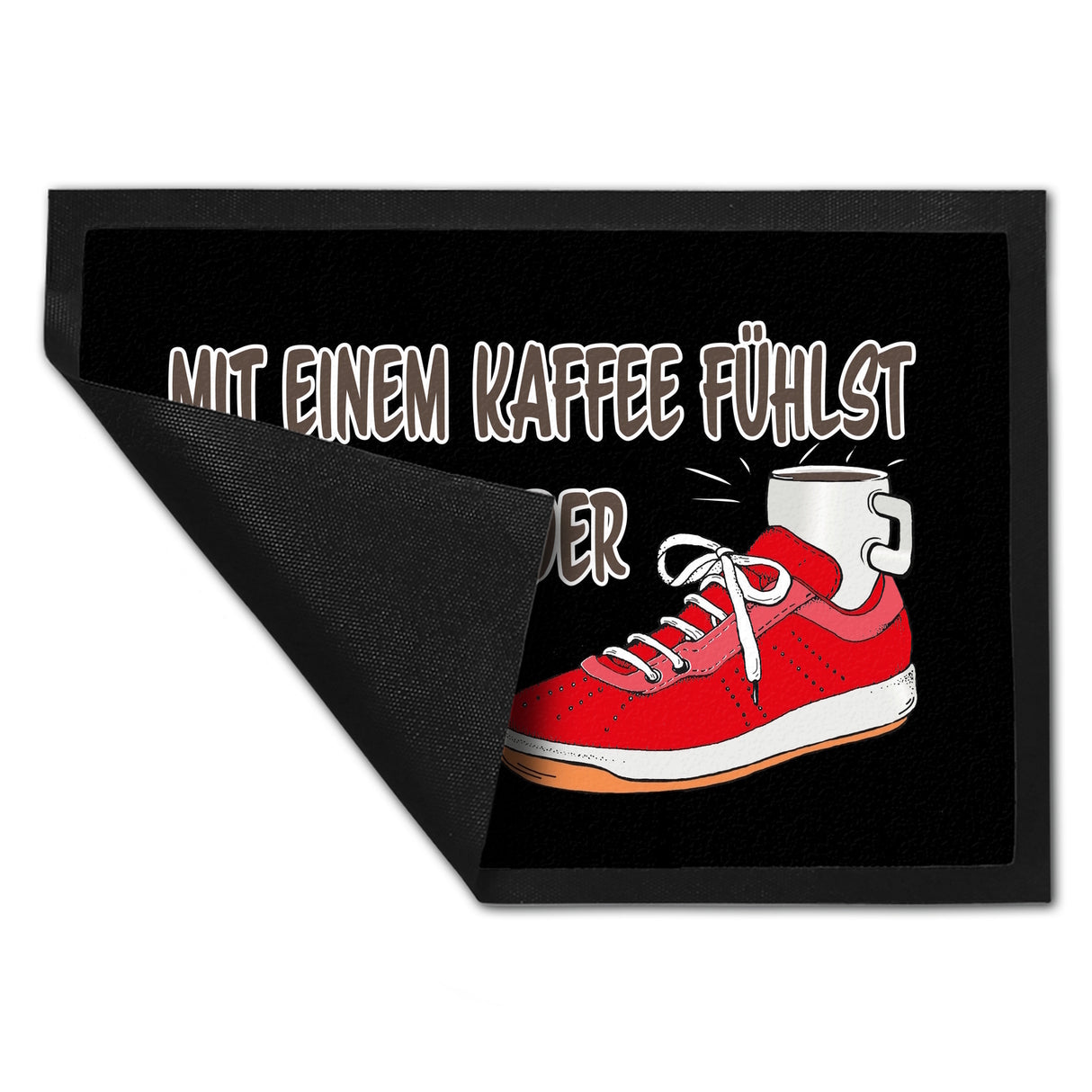 Mit Kaffee fühlst du dich fit Fußmatte in 35x50 cm