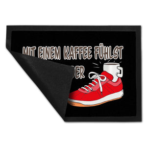 Mit Kaffee fühlst du dich fit Fußmatte in 35x50 cm