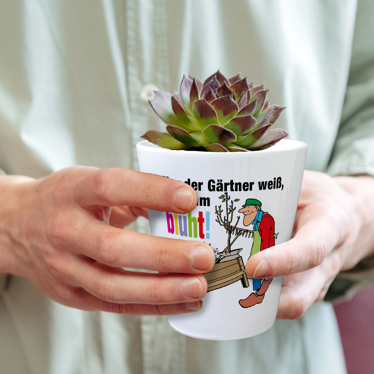 Nur der Gärtner weiß, was ihm blüht! Blumentopf