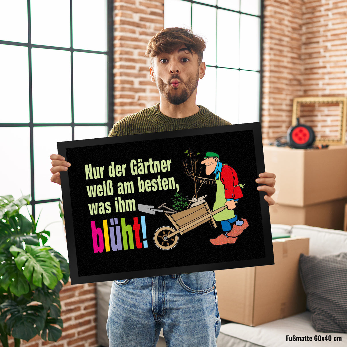 Der Gärtner weiß, was ihm blüht! Fußmatte in 35x50 cm