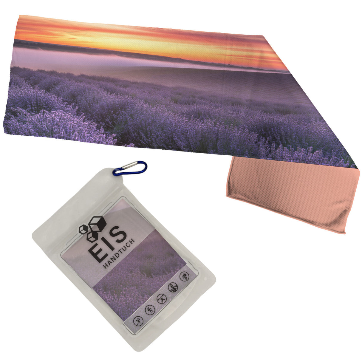 Lavendelfeld Sonnenaufgang Eishandtuch