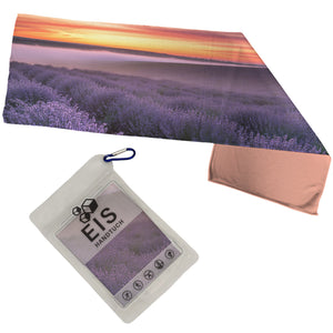 Lavendelfeld Sonnenaufgang Eishandtuch
