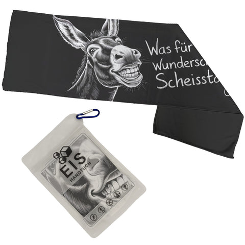 Esel Gesicht Scheisstag Spruch Humorvolles Eishandtuch