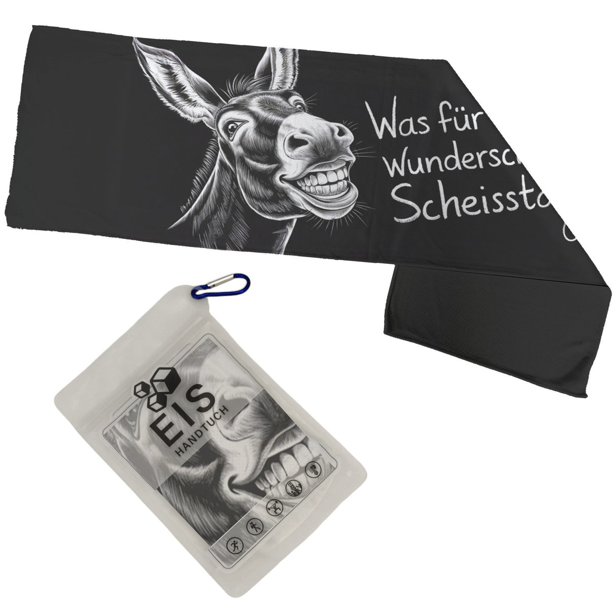 Esel Gesicht Scheisstag Spruch Humorvolles Eishandtuch