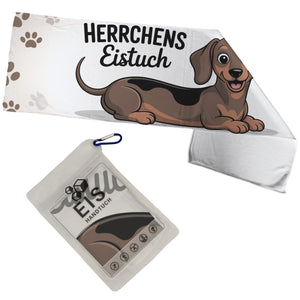 Herrchens Eistuch Dackel Pfoten Cartoon Eishandtuch